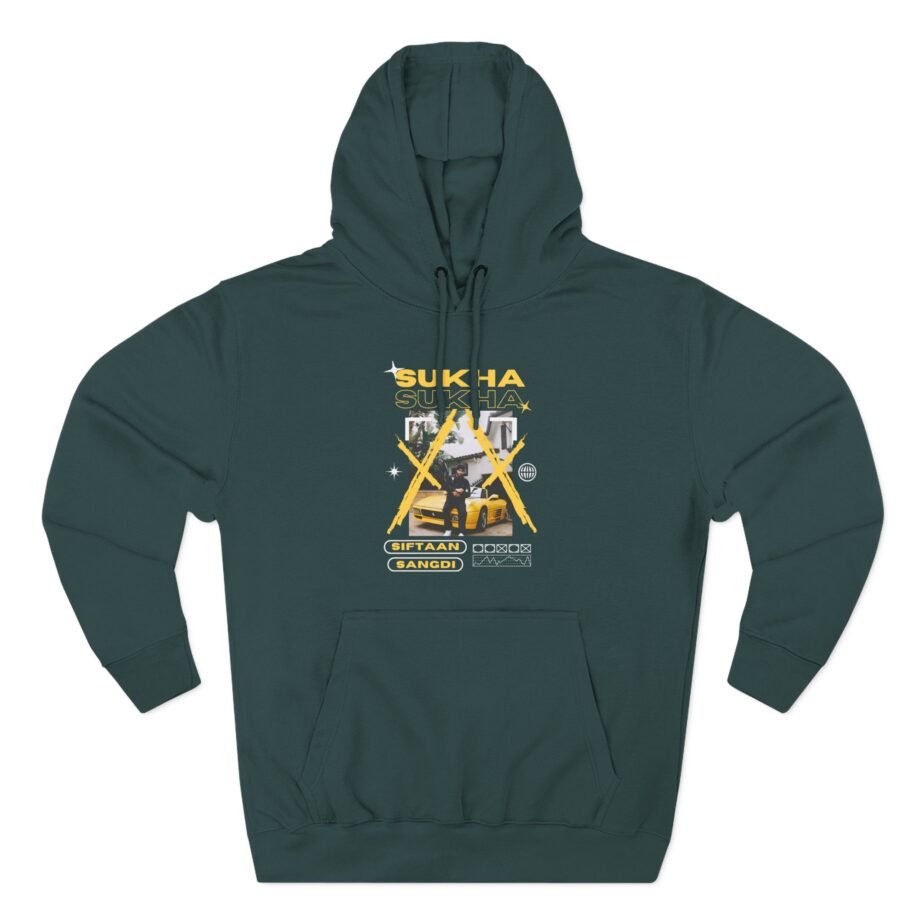 Sukha Brown Munde Three-Panel Fleece Hoodie