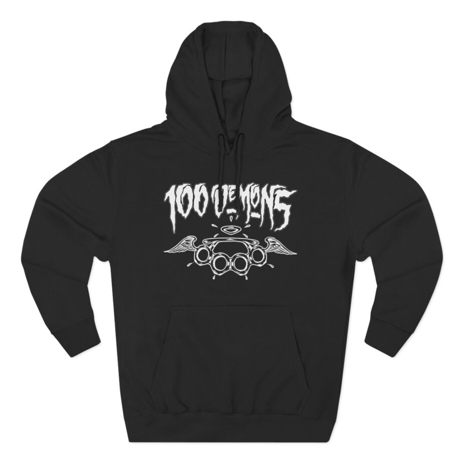 100 Demons Spade Sickle Three-Panel Fleece Hoodie