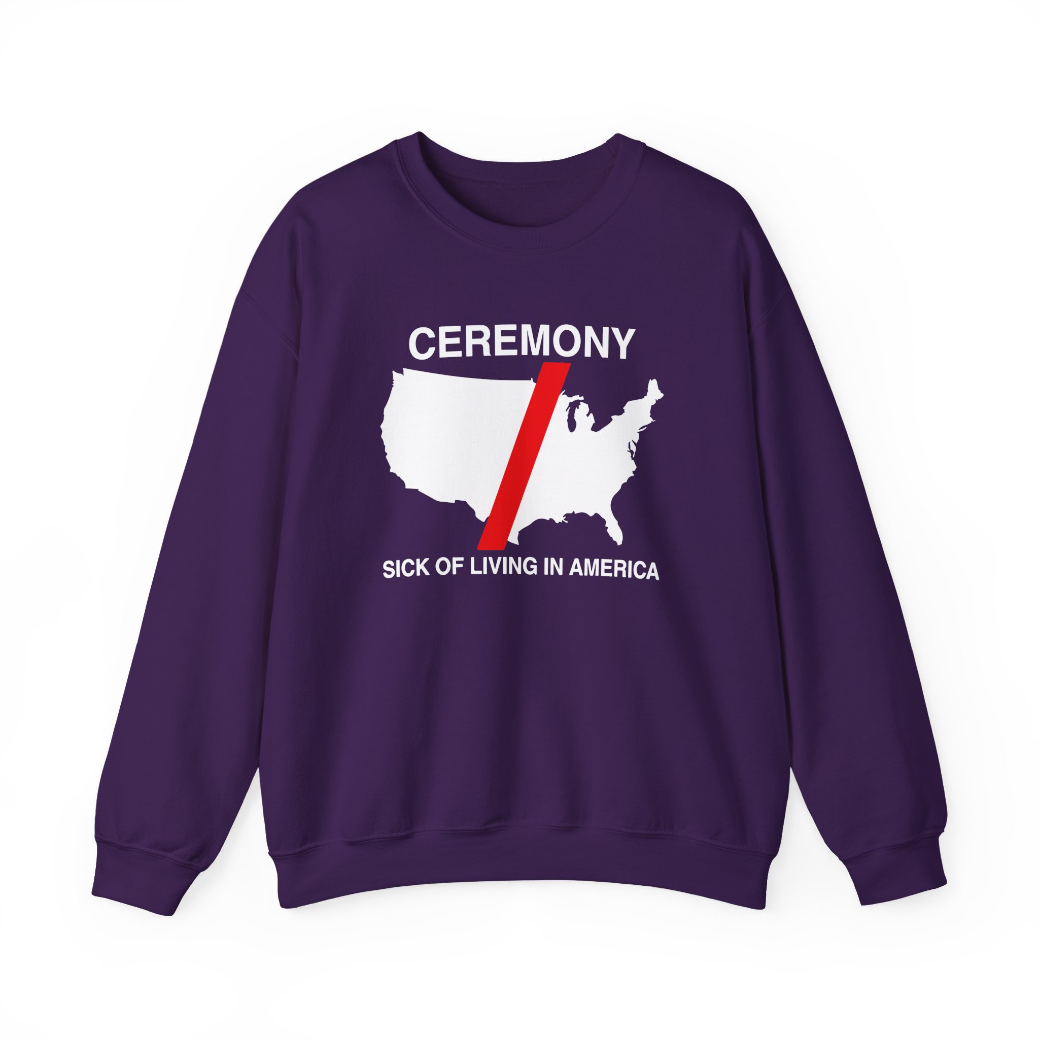 Ceremony Sick of Living in America Map Unisex Heavy Blendâ„¢ Crewneck Sweatshirt