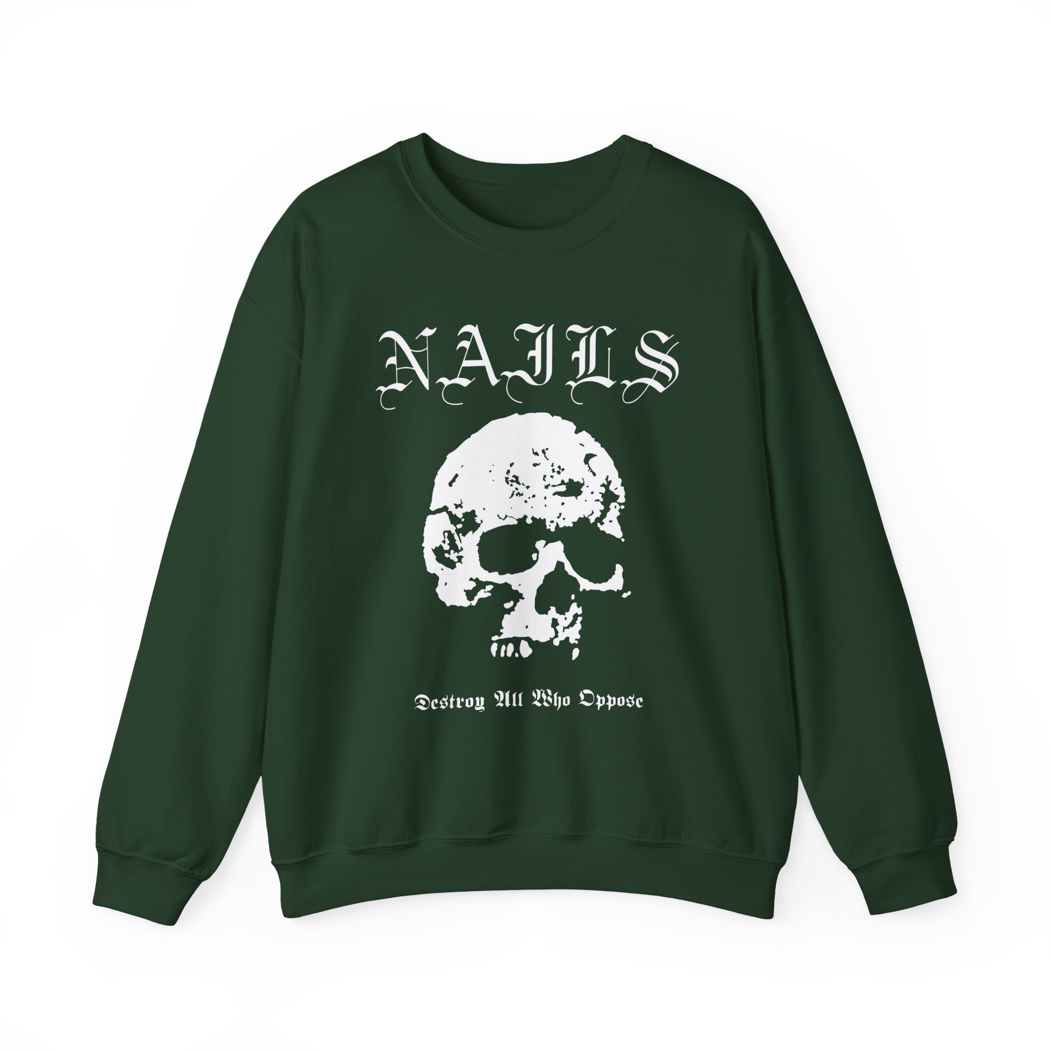 Nails Destroy Skull Unisex Heavy Blendâ„¢ Crewneck Sweatshirt