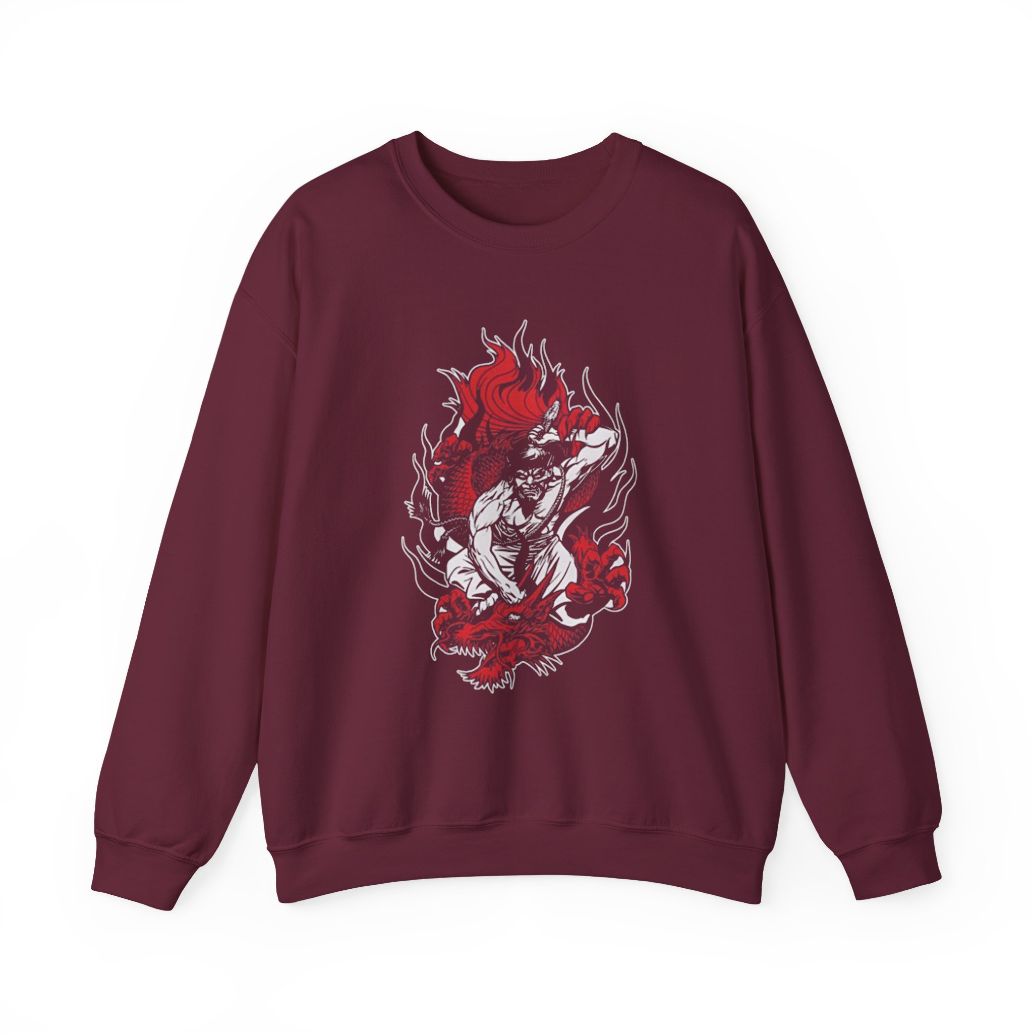 100 Demons Samurai Dragon Unisex Heavy Blendâ„¢ Crewneck Sweatshirt