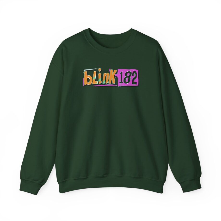 Blink 182 Logo Green Unisex Heavy Blend™ Crewneck Sweatshirt