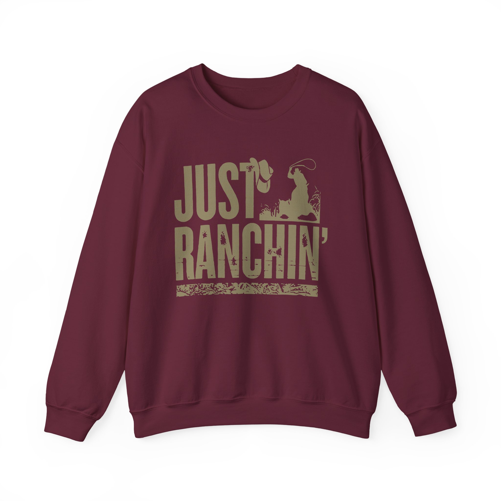Dale Brisby Just Ranchin Silhouette Unisex Heavy Blendâ„¢ Crewneck Sweatshirt