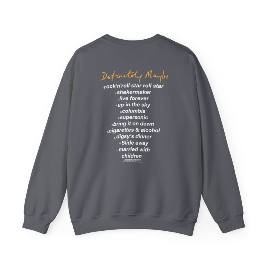 Oasis Definitely Maybe Tracklist Unisex Heavy Blend™ Crewneck Sweatshirt