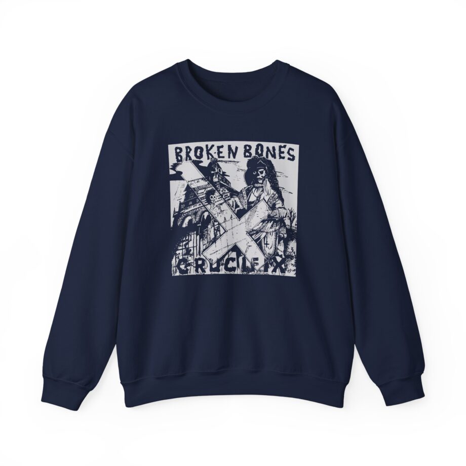 Broken Bones Crucifix Unisex Heavy Blend Crewneck Sweatshirt