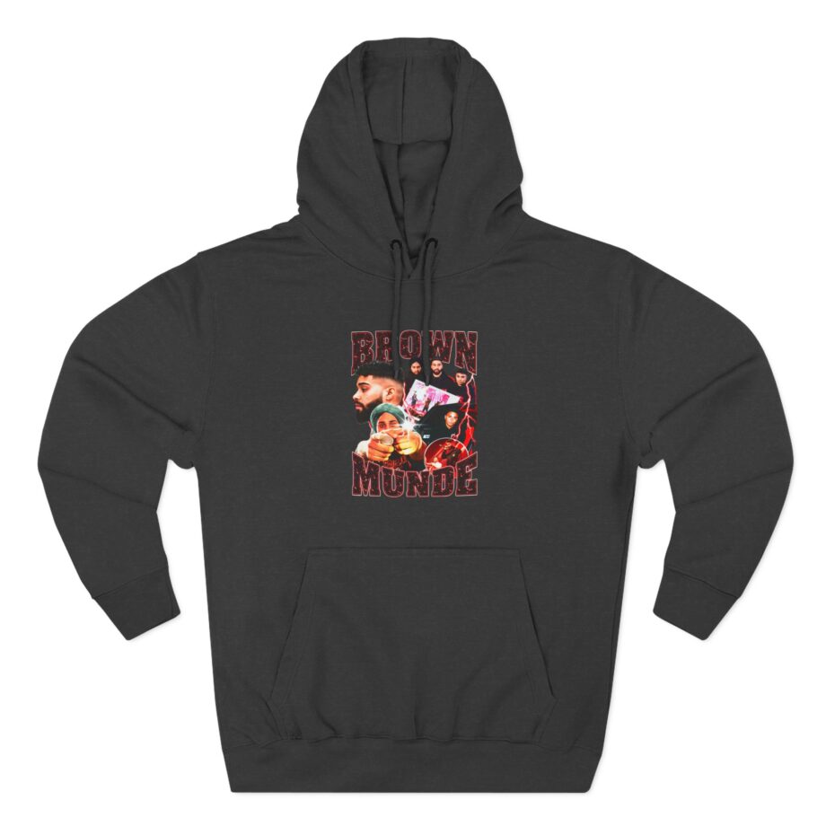 AP Dhillon Brown Munde Three-Panel Fleece Hoodie