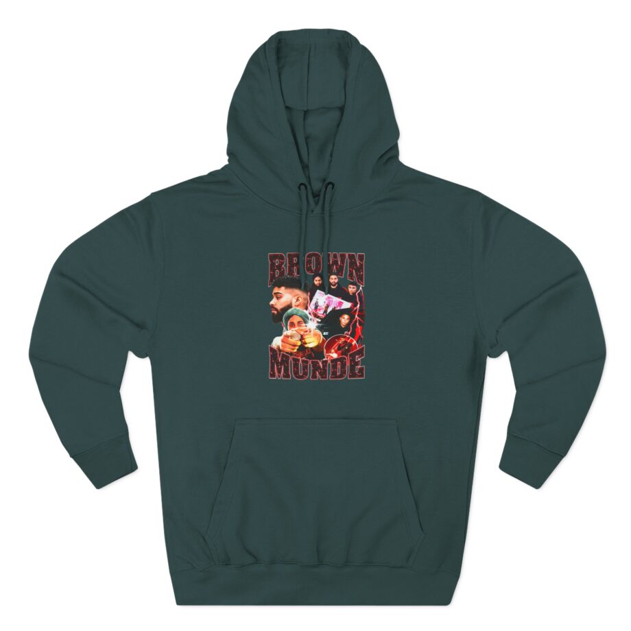 AP Dhillon Brown Munde Three-Panel Fleece Hoodie