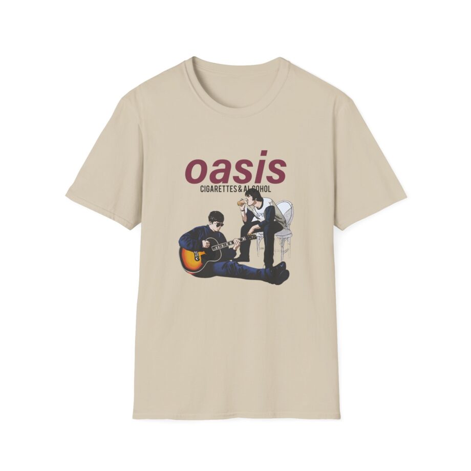 Oasis Cigarettes and Alcohol Illustration Unisex Softstyle T-Shirt