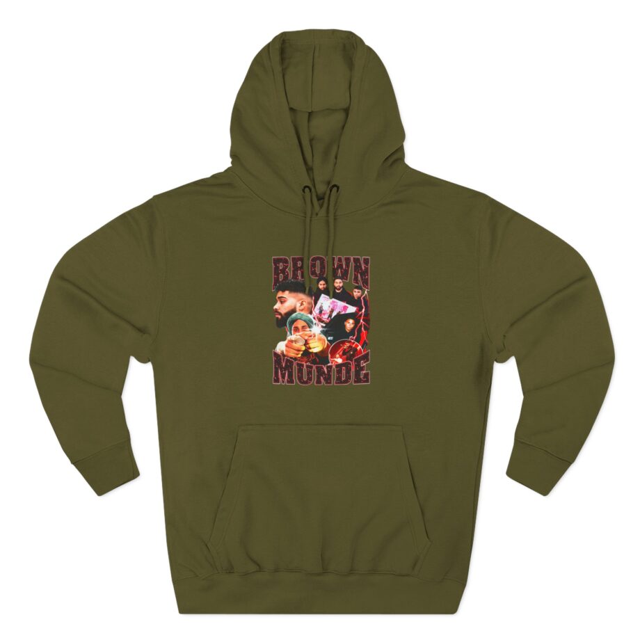 AP Dhillon Brown Munde Three-Panel Fleece Hoodie
