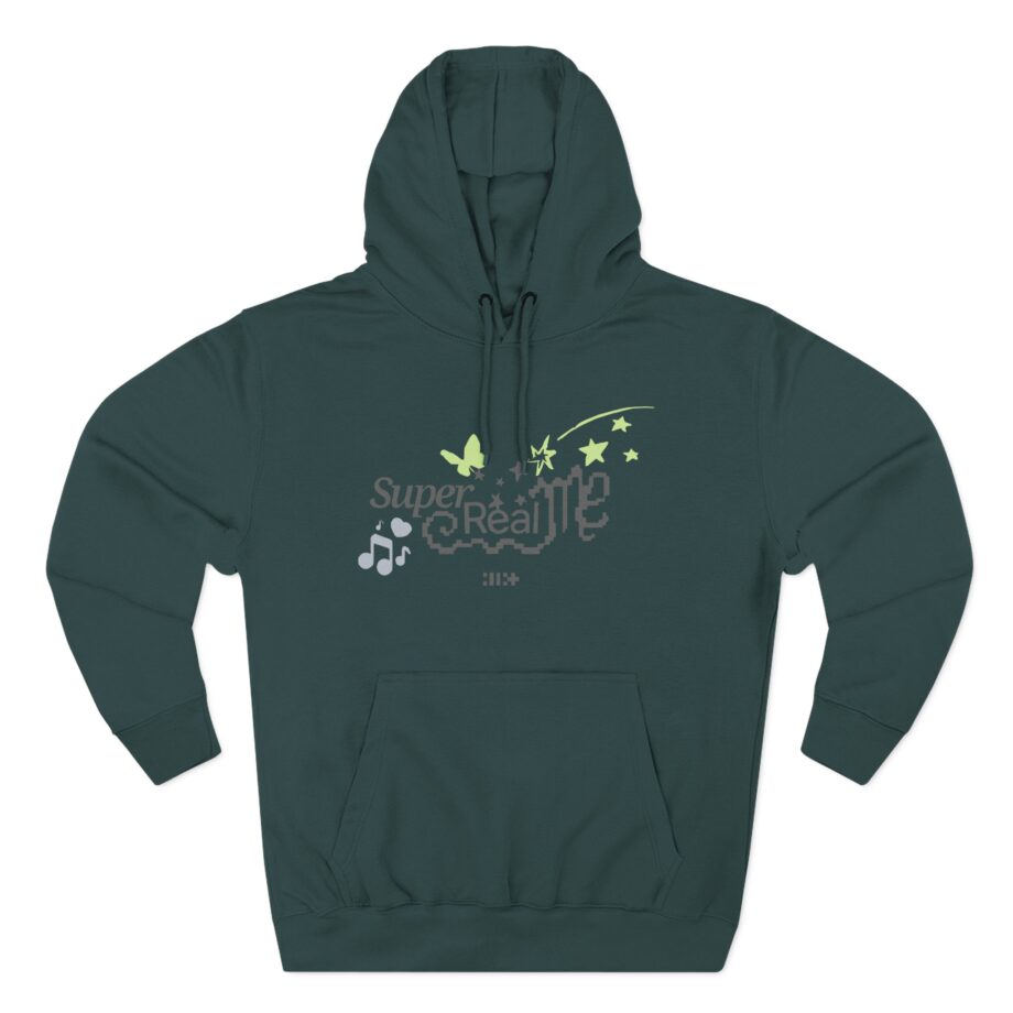 ILLIT Super Real Me Logo Three-Panel Fleece Hoodie