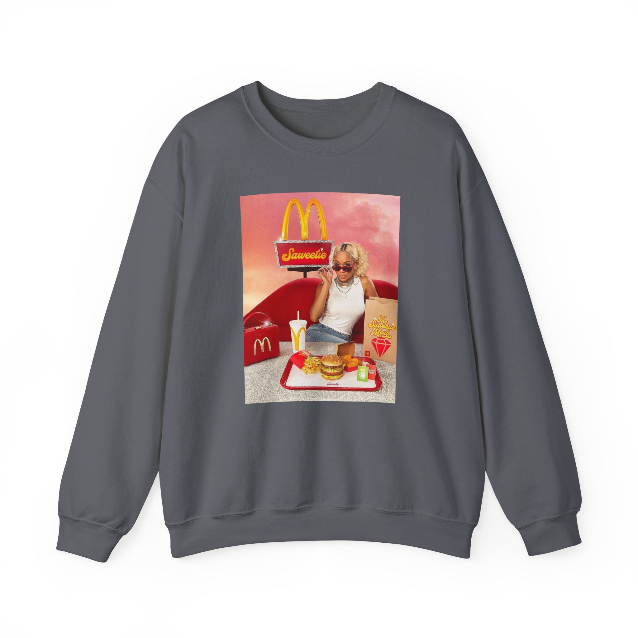 Saweetie Mcdonald's Unisex Heavy Blend Crewneck Sweatshirt