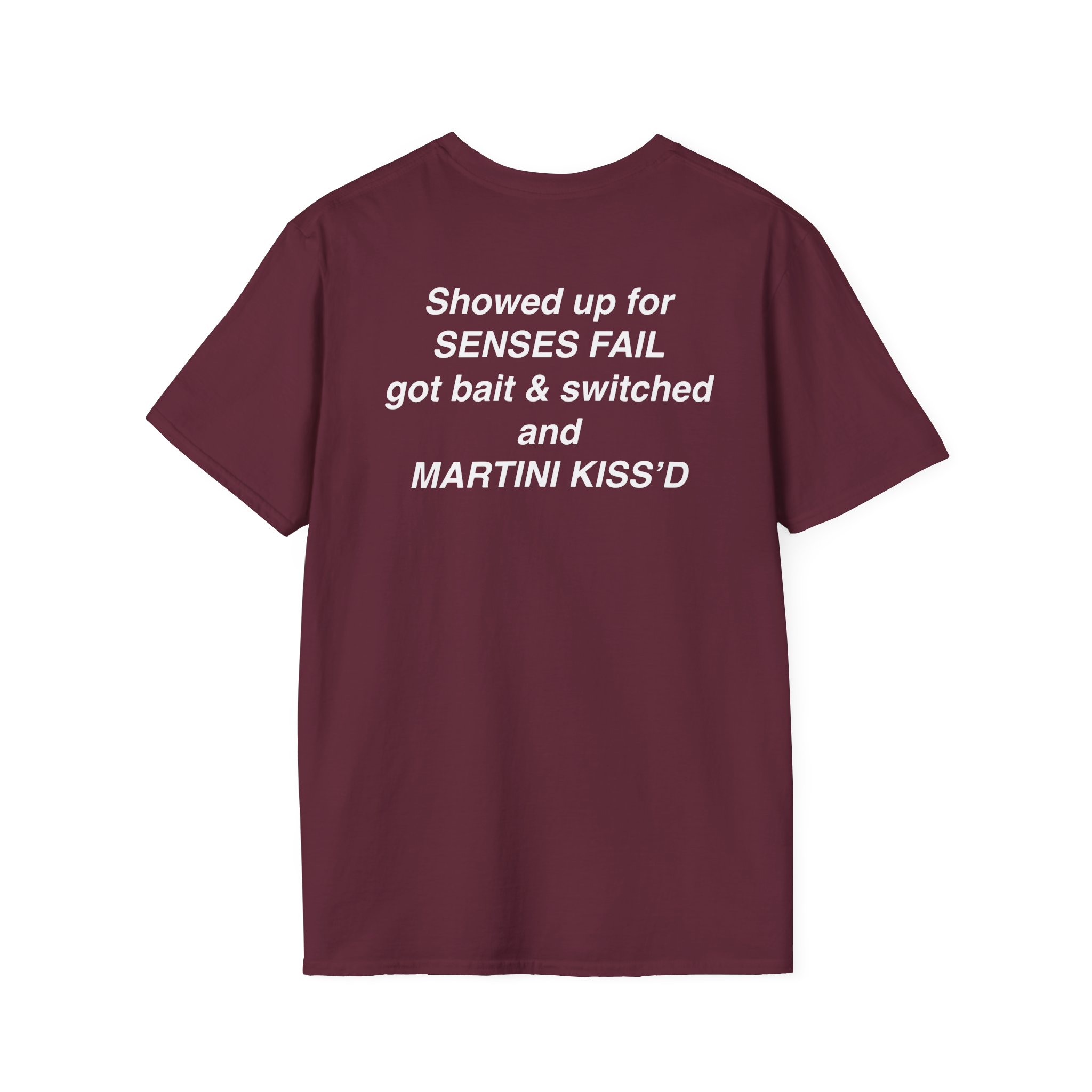 Senses Fail Martini Kiss Tux Unisex Softstyle T-Shirt