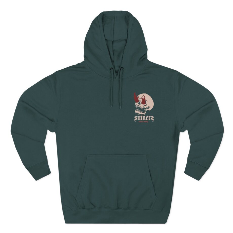 You Me at Six Sinners Skull Three-Panel Fleece Hoodie