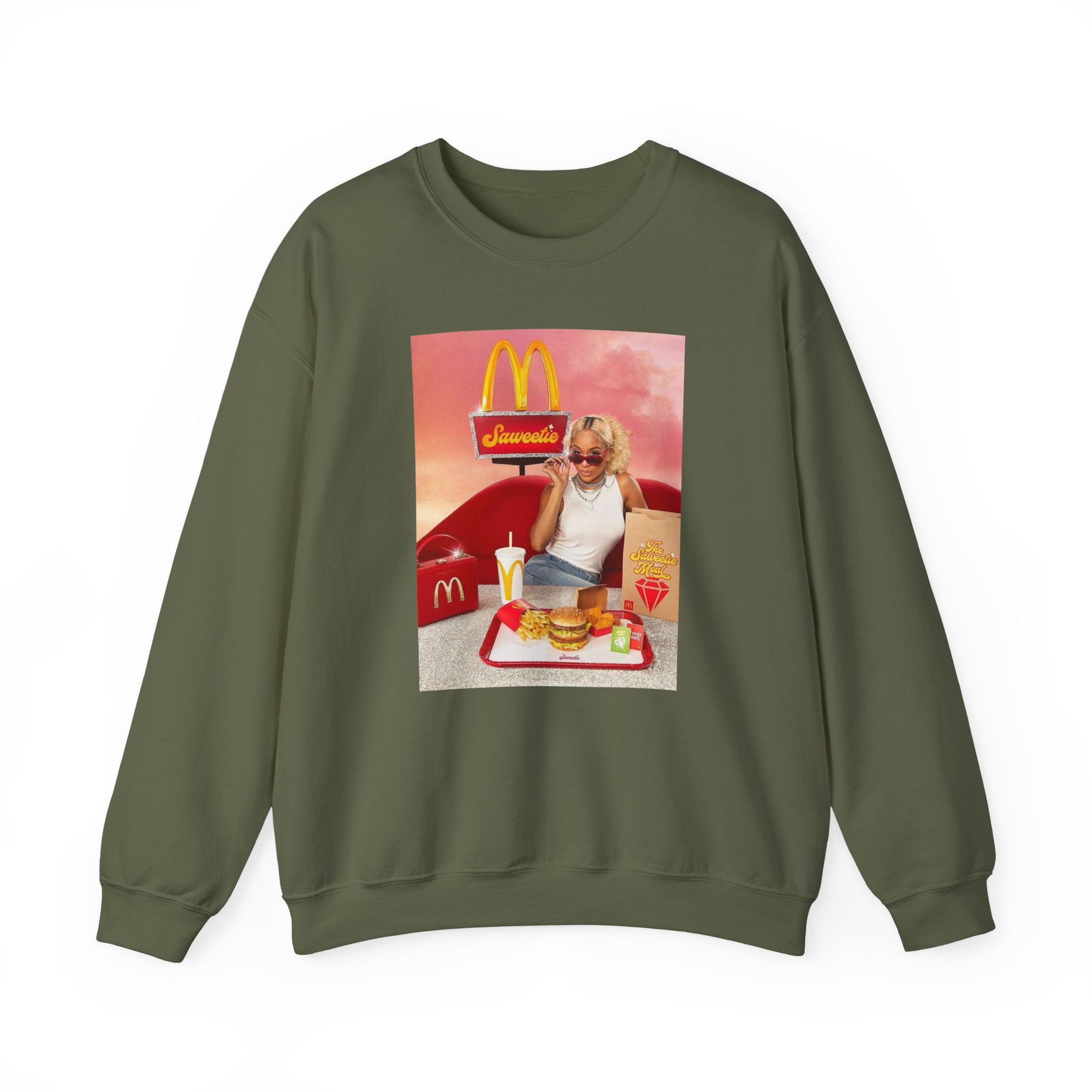 Saweetie Mcdonald's Unisex Heavy Blend Crewneck Sweatshirt