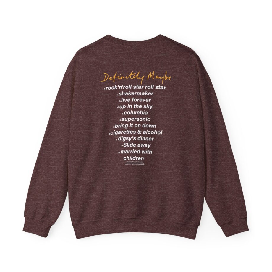 Oasis Definitely Maybe Tracklist Unisex Heavy Blend™ Crewneck Sweatshirt