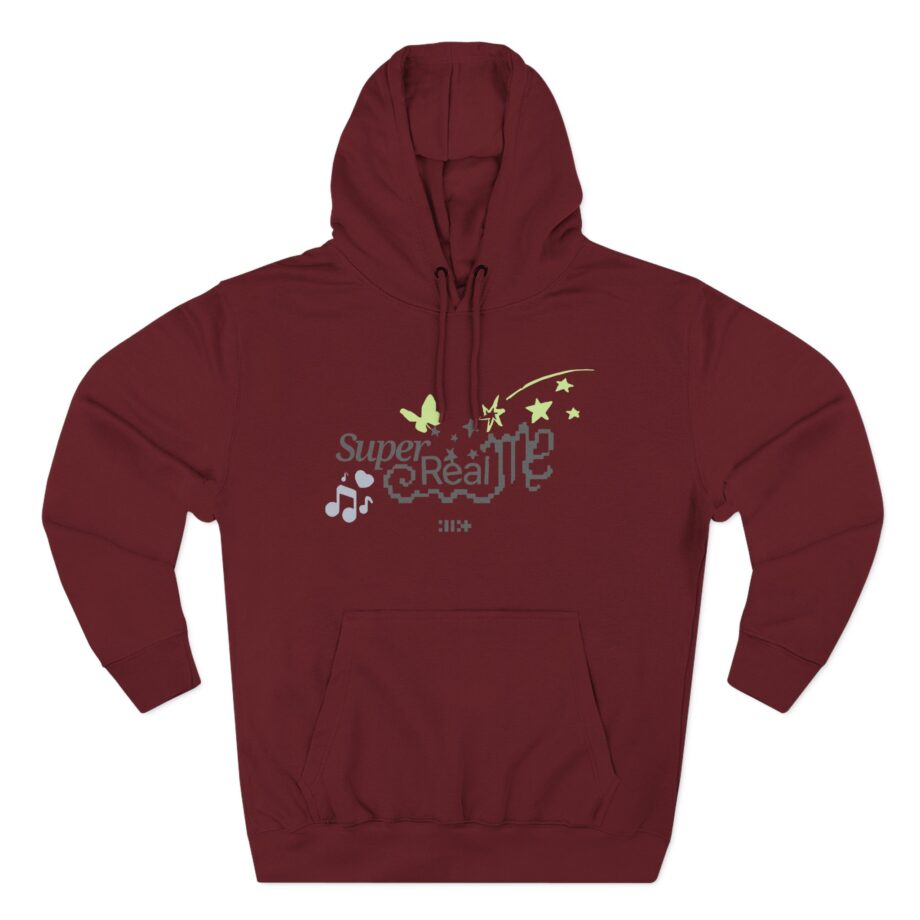 ILLIT Super Real Me Logo Three-Panel Fleece Hoodie