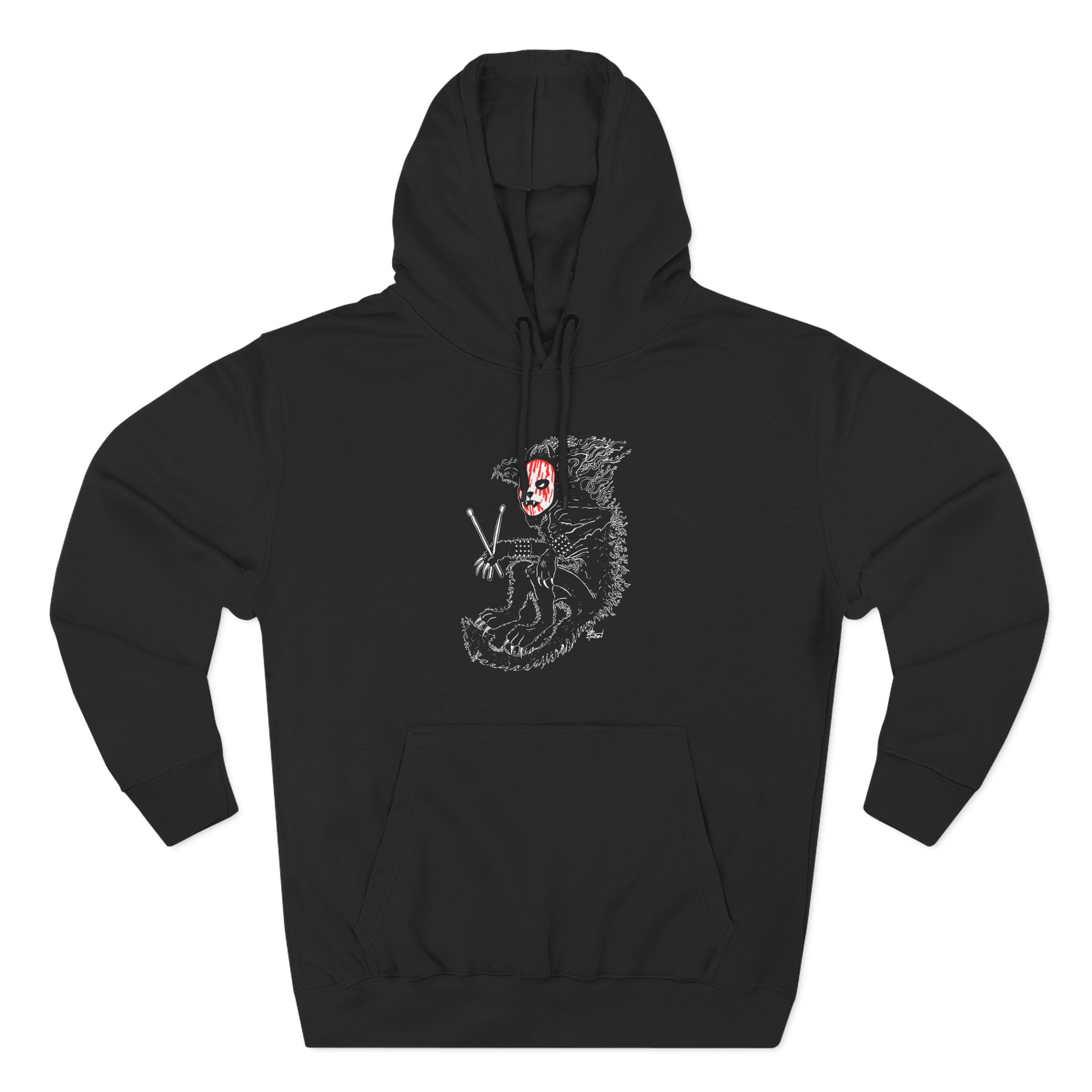 Murderdolls Joey Jordison Joey Cat Blood Mask Three-Panel Fleece Hoodie