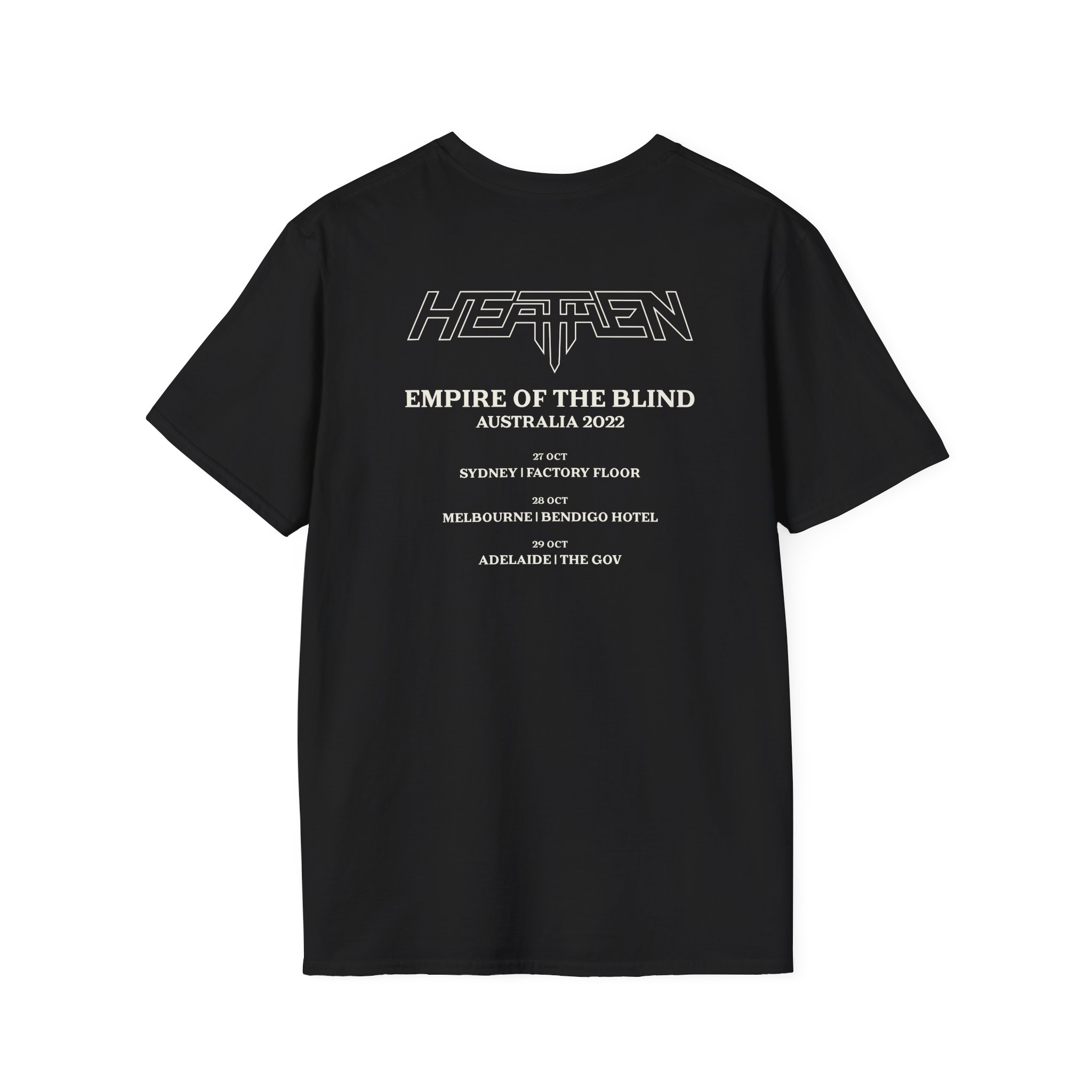 Heathen Empire of the Blind Australia Tour 2022 Unisex Softstyle T-Shirt